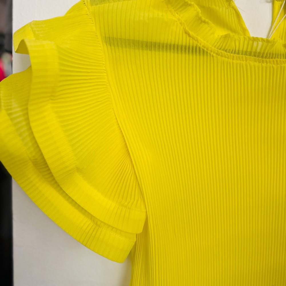 Yellow Ruffled Women's Top - Picture 2 of 4